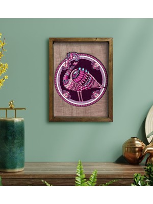 Bk Gift Flamingo Tasarımlı Doğal Masif Ahşap Çerçeveli Tablo-1
