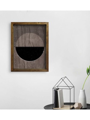 Bk Gift Modern Art Tasarımlı Doğal Masif Ahşap Çerçeveli Tablo 45X65CM-6