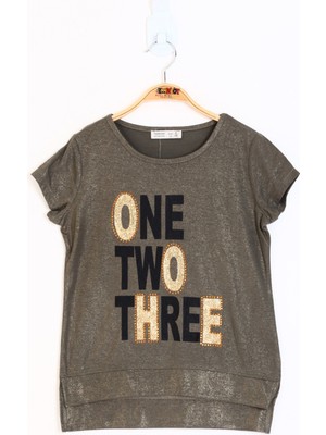 Toontoy Kids Sweater Siyah Fresh Lemon Taşlı Kadın T-Shirt