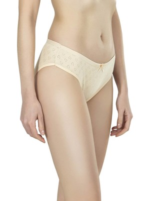 Jel Lingerie Jel 12 Adet Ten Rengi Kalp Desenli Külot