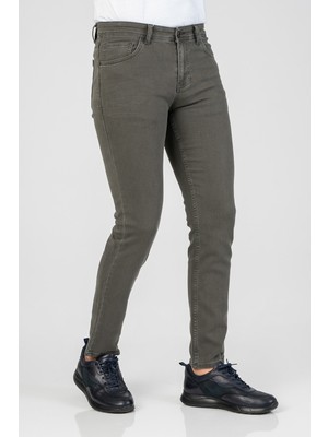 White Stone Nowra Regular Fit Pamuklu 5 Cep Jean Pantolon Haki