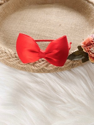 Yeşim Aksesuar Kırmızı Lohusa Tacı, Kırmızı Fiyonk Lohusa Kadın Taç