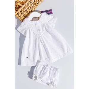 Natural Bebek Elbise Yaka Detaylı Kız Bebek Elbise