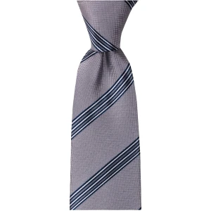1001 Kravat Gri Çizgili 8 cm Genişliğinde Kravat