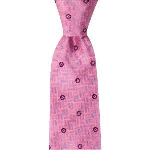 1001 Kravat Pembe Desenli 8 cm Genişliğinde Kravat