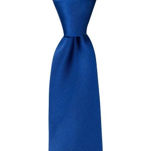 1001 Kravat Koyu Mavi Çizgili 8 cm Genişliğinde Kravat