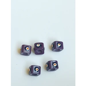 Livza Bijuteri Akrilik Nazar Boncuğu 5 Adet Mor Renk
