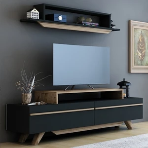 BMdekor Tv Ünitesi Harmony Antrasit Ceviz 150 cm