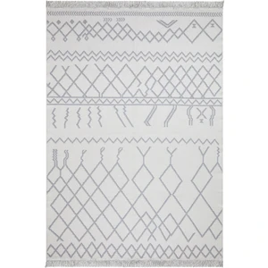 Duo Beyaz Gri Çift Taraflı Yıkanabilir Dokuma Kilim 23001A