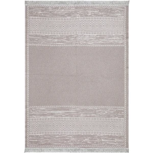 Duo Beyaz Bej Çift Taraflı Yıkanabilir Dokuma Kilim 23003A