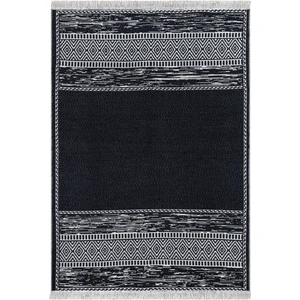 Duo Beyaz Siyah Çift Taraflı Yıkanabilir Dokuma Kilim 23003A