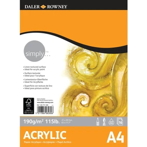 Daler Rowney Simply Akrilik Boya Defteri Blok A4 190 Gr. 16 Sayfa