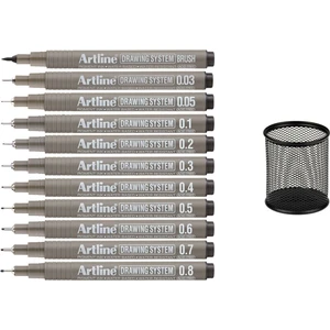 Drawing System Teknik Çizim Kalemi Seti 11'li + Perfore Kalemlik