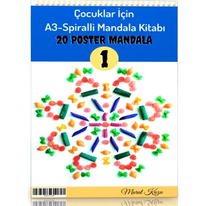 Çocuklar İçin A-3 Spiralli Mandala Kitabı-1