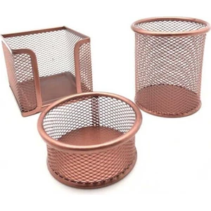 Perfore Metal Masaüstü Set Rose Gold 3'lü