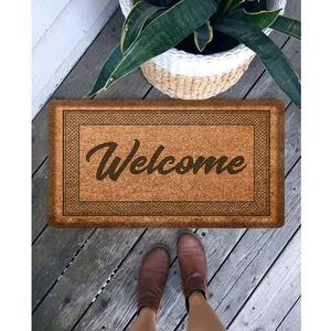Dekoratif Welcome Kahverengi Kapı Önü Paspası 462702