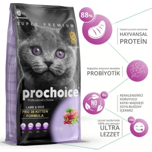 Pro Choice Pro 38 Kitten Kuzu Etli Yavru Kedi Maması 2 kg