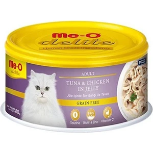 Me-O Meo Delite Tahılsız Jöle Içinde Ton Balıklı ve Tavuklu Yetişkin Kedi Konservesi 80 gr