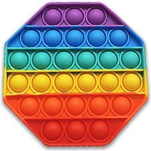 Nostaljik Lezzetler Pop It Duyusal Zihinsel Oyuncak  ( Rainbow Renk, Sekizgen )