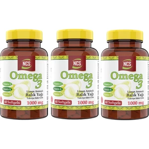 Omega 3 Limon Aromalı Balık Yağı 1000MG  3 Kutu