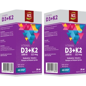Vitamin D3 K2 Damla 20 ml 400 Damla 2 Kutu