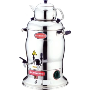 Silver Çay Semaveri 10 Lt Çift Demlik