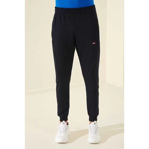 Tommy Life Lacivert Erkek Fermuar Cepli Dar Kesim Jogger Eşofman ALT-84343