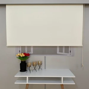 Volper Mekanik Krem Rengi 100 x 260 cm Mat Kalın Kumaş Stor Perde
