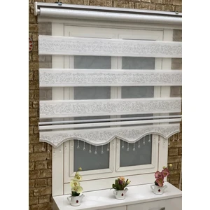 Yazar Home Sarmaşık Desen Boncuklu Zebra Stor Perde