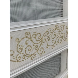 Yazar Home Sarmaşık Desen Boncuklu Zebra Stor Perde