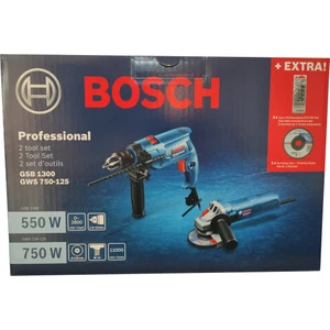 Professional Gsb 1300 Darbeli Matkap + Gws 750-125 Avuç Taşlama - 0615990K2D
