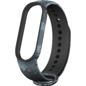 Xiaomi Mi Band 3/4 Uyumlu Kamuflaj Desenli Akıllı Bileklik Kordon Kayış Silikon