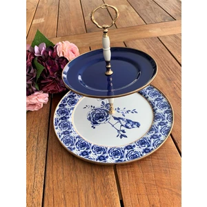 Blue Rose Emaye Katlı Kurabiyelik