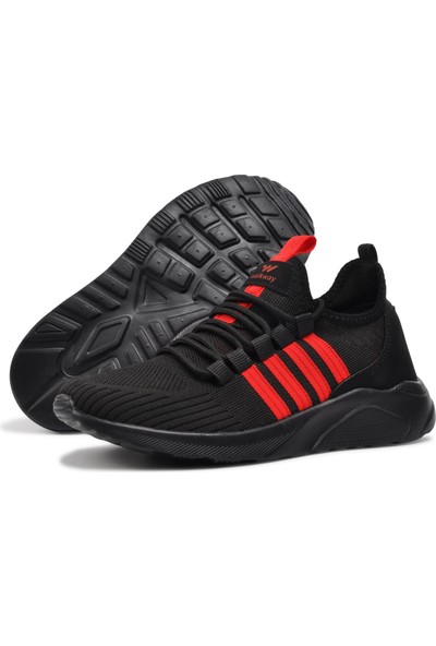Walkway Cordoba Siyah-Kırmızı Hafif Rahat Spor Ayakkabı