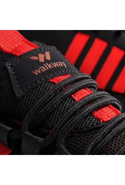 Walkway Cordoba Siyah-Kırmızı Hafif Rahat Spor Ayakkabı