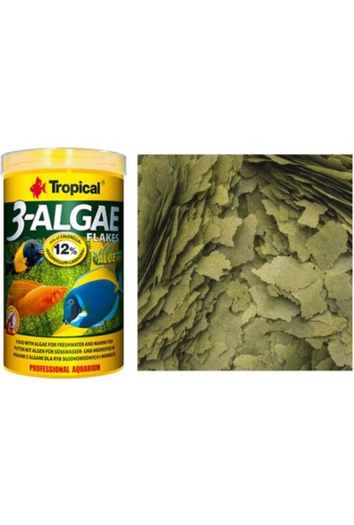Tropical 3-Algae Flake Aleoveralı Pul Yem