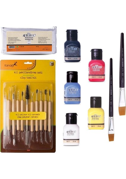 Model Hamuru Boyama Şekillendirme Seti