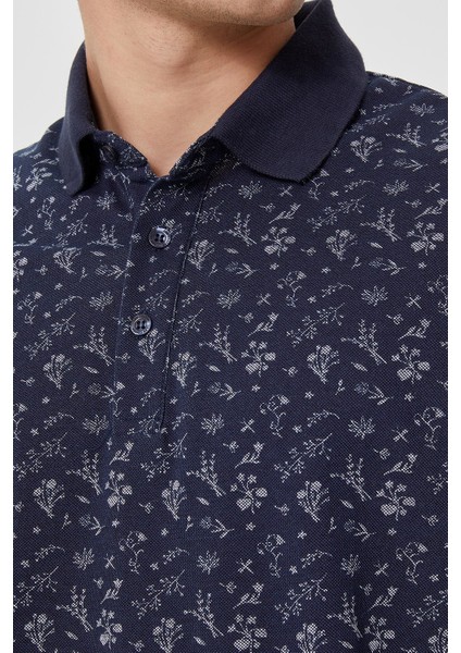 Polo Yaka Kısa Kol Dar KalıpDesenli Fresh Lacivert Erkek T-Shirt indirimleri