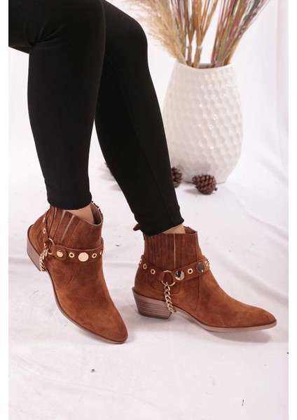 Hakiki Deri Taba Süet Kadın Topuklu Bot 202110218 fiyatları