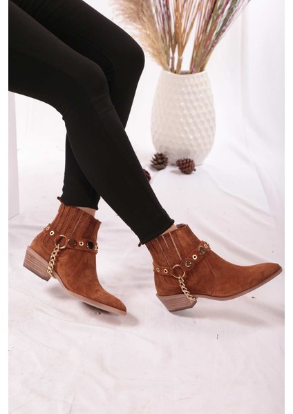 Hakiki Deri Taba Süet Kadın Topuklu Bot 202110218 modelleri