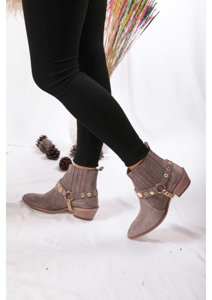 Deri Vizon Süet Kadın Topuklu Bot 202110218 modelleri