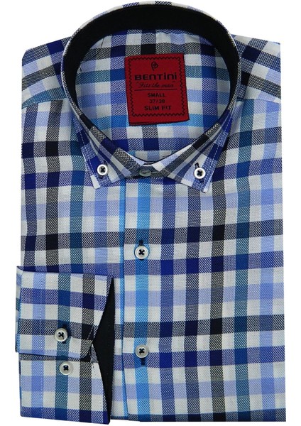 Erkek Slim Fit Ekose Gömlek BGL-ST00089