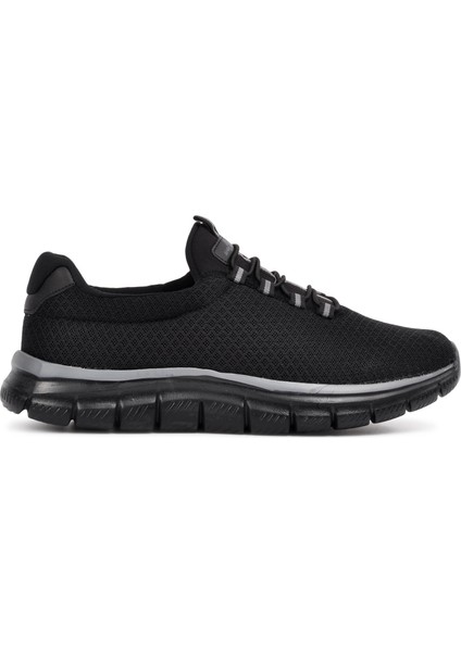 Flexible Siyah-Siyah Comfort Unisex Bağcıksız Yürüyüş Ayakkabı