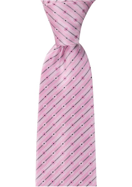 Pembe Çiçek Desenli 8 cm Genişliğinde Kravat