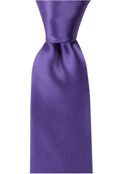 Lila Renkli 8 cm Genişliğinde Saten Kravat