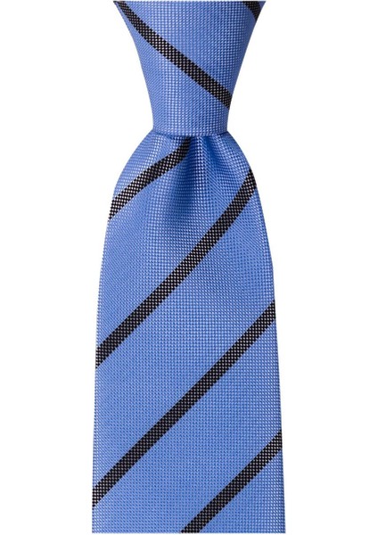 Mavi Çizgili 8 cm Genişliğinde Kravat