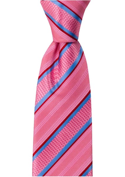 Pembe Çizgili 8 cm Genişliğinde Kravat