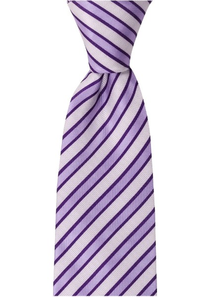 Beyaz Çizgili 8,2 cm Genişliğinde Kravat