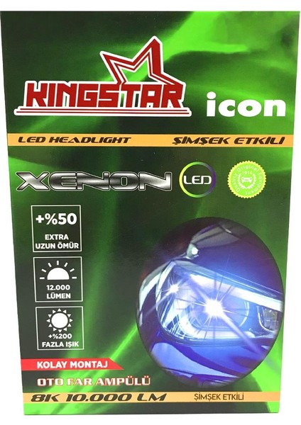 Icon Serisi, H27 LED Xenon Far 8000K 10000 Lümen