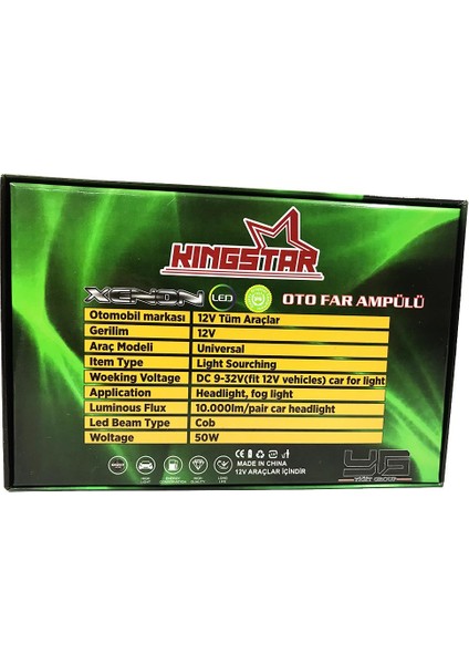 Icon Serisi, 9006 (Hb4) LED Xenon Far 8000K 10000 Lümen indirimleri